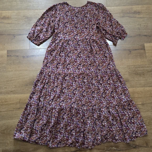 Natural Life Wmns Floral Tiered A-line Maxi Dress L/XL Cottagecore Farm Prairie - Picture 9 of 10